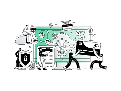 Fintech company illustration branding character design fintech fintech illustration flat fun graphic graphics illustration startup illustration ui