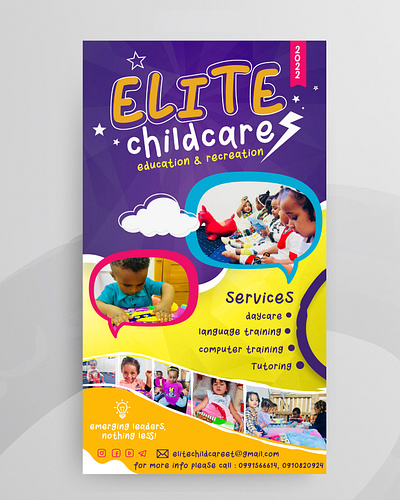 Childcare service poster branding design graphic design illustration typography vector