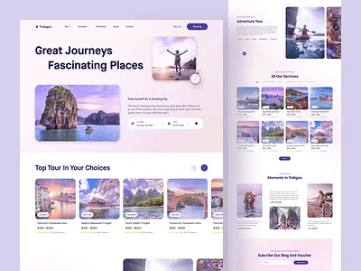 Traligoo - Travel Agency Website 👓 colorful color gentle graphic design modern playful color travel travel agency travel website ui user interface website