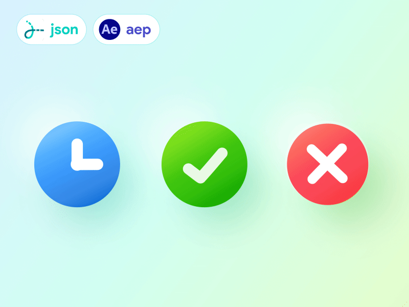 Process and result animations aep check json lottie payment result success tick transaction