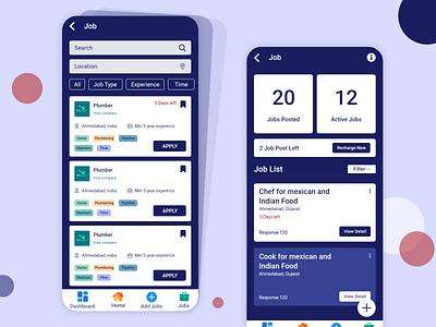 Job Portal App Design animation branding graphic design logo ui