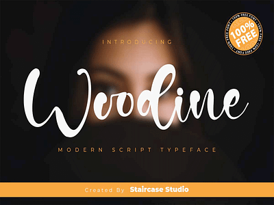 Woodine 100% Free letteringfont