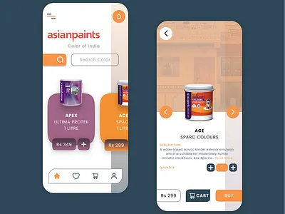 MOBILE DESIGN FOR ASIANPAINTS | UX/UI adobe xd app branding design figma graphic design illustration mobile ui ux