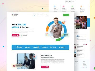 Social Media Service Webpage app design app development design services digital marketing agency facebook instagram landing page ui socia media marketing agency social media social media agency webpage social media management social media marketing social media marketing webpage social media service webpage ui ui ux design ui ux design services ux webpage design webpage ui