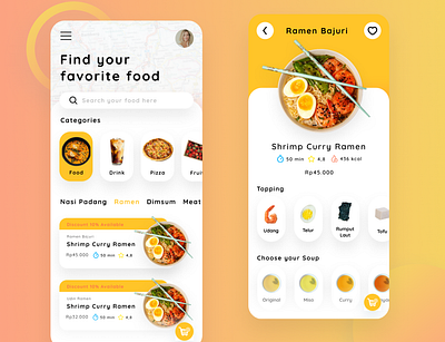 Food UI Design app branding design typography ui