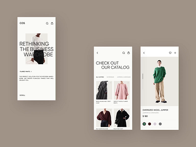 COS - Mobile animation beige black branding cos dark design graphic minimalism minimalist mobile motion online product shop store ui ux web white