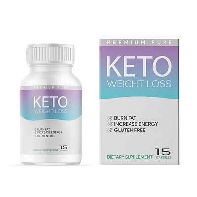 Keto weight loss 3d box branding label packaging supplement