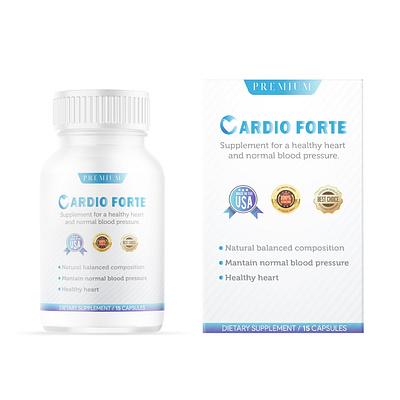 Cardio Forte Supplement box branding design label logo packaging supplement