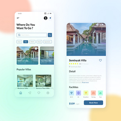 Villa Booking App app app design app ui design graphic design travel ui ui design uidesign uiux