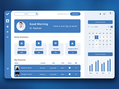 UX/UI for Doctor Appointment Management Platform dashboard medical ui ux web app