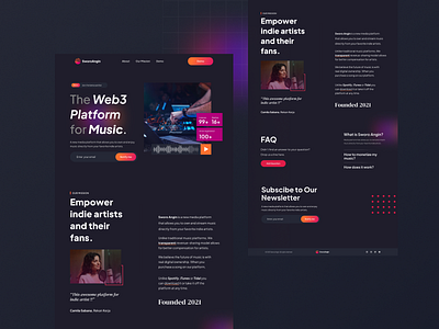 Web3 Music Platform crypto dark mode design landing page nft nft art ui uiux web web3 website