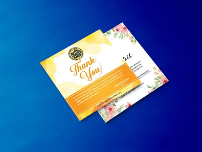 Thank You Card Design amazon design fiverr flyer graphic design illustration insert card print design square card vector watercolor