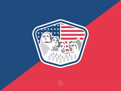 Mount Rushmore abraham lincoln american american flag badge colossal sculpture design flag george washington logo memorial minimal monument mount mount rushmore rushmore sculpture statue usa usa flag vector