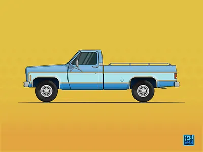 Sierra Classic flat design illustration illustration art pick up sierra vector vector art vector illustration vectorart