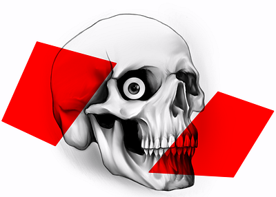 One eye skull branding graphic design illustration logo