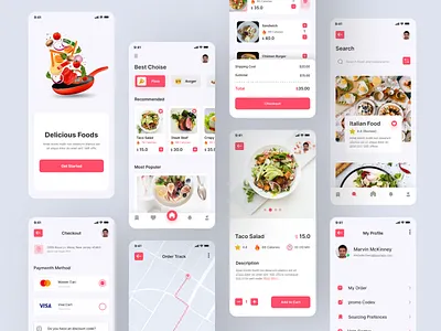 Food Application Design ai food app card design app ar food app cooking cooking app food app ui food application design food delivery app food delivery application design ios app minimal minimalist mobile online food services recipe app restaurant app restaurant news feed social app ui ux