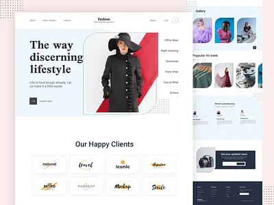 Fashion blog website concept cloth ecommerce fashiondesigner homepage landing page marketing mockup online shopping shopping style ui ux web design website women fashion