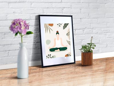 yoga center poster branding design illustration vector women yoga