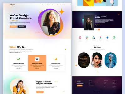 Dtrend Design Agency template clean creative design agency figma interface design landingpage product ui design web design web template website