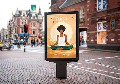 billboard yoga center poster branding design illustration vector women yoga