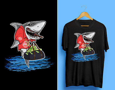 Shark T-Shirt Design. artwork branding design game graphic design illustration illustrator logo shark shirt design tshirt tshirt design vector