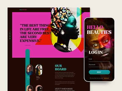 Hello beauties - Landing page colored design illustration landing page ui ux web web design