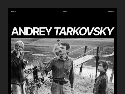 ANDREY TARKOVSKY_Main screen concept design film minimal typography ui