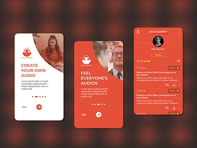 Audio Library - Mobile App UI/UX app design icon ui ux