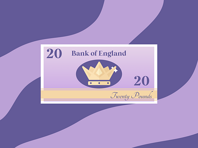 Twenty Pound Note color design dribbbleweeklywarmup flat graphic design icon illustration logo minimal typography ui ux vector web