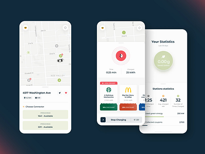 Charge your electric car without worries inside the charging app app automotive car charging eco ecv electric ev fleet ios mobile app product design tesla transportation ui user experience user interface ux vehicle