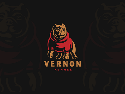 VERNON american animal bully cute dog happy illustration logo mammal