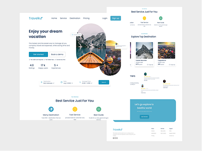 Travelku Landing Page design travellandingpage ui ux vacationlandingpage website
