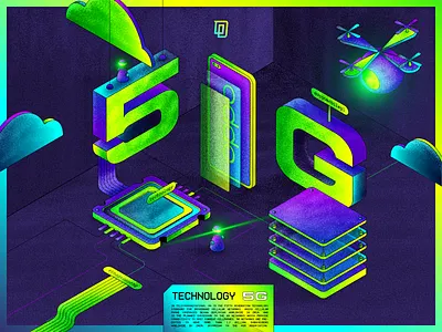 T3CH-5G oppo mobile competition creative design grain grain texture grainy illus illustration illustrator isometric vector