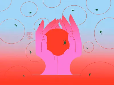 Orange orange in hand arms bright causes design gradient hand illustration mandarin orange the fruit