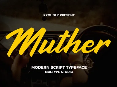 Muther Modern Script Typeface branding font fonts script font typedesign typeface