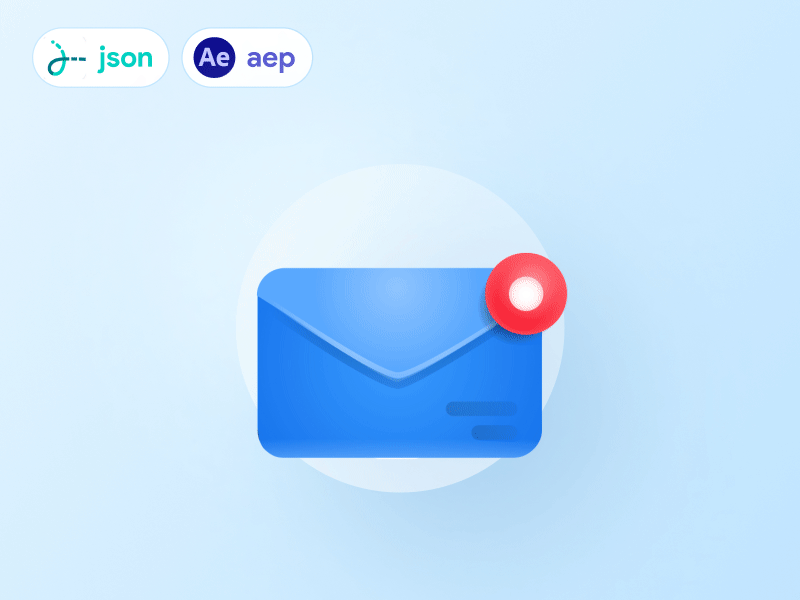 Open message animation aep animation email json lottie mail message open mail