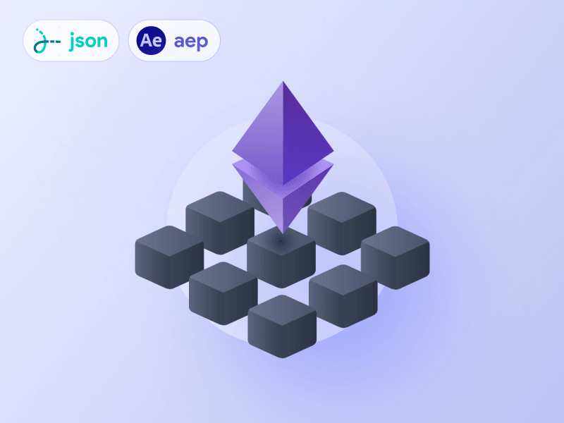Blockchain technology animation aep animation blockchain coin crypto eth ethereum investment json lottie trading