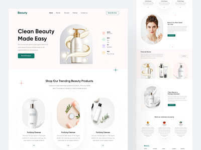 Beauty Products Website beauty care cosmetics web curology design ecommerce lding page designan minimal personal care self care shopping ui uiux web website website beauty website design