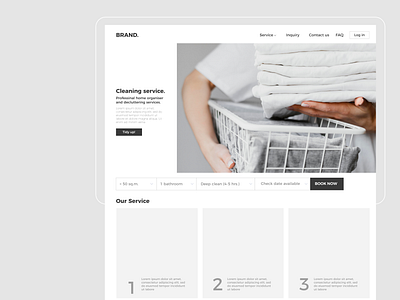 Cleaning service | DailyUI #003 (Landing) app clean daily ui dailyui design design challenge illustration landing minimal simple ui web design