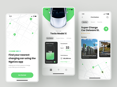 NgeCes - Find Charging EV Car Station Mobile App app app design car charge charging charging car charging station design electric electric car electronic ios mobile app search tesla ui ui ux ui mobile uidesign uiux