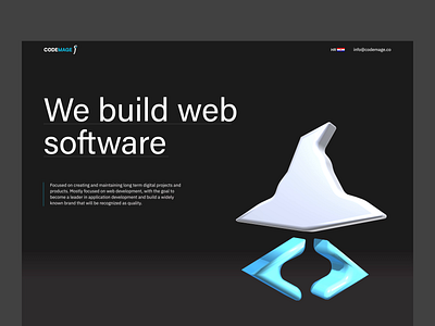 Software development company landing page 3d agency business development illustration website