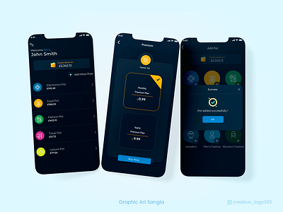 App Design | Finance Application | Graphic Art Sangla appdesign applicationdesign clean creative design finance application finance home screen freeappdesign graphic graphicdesign how to create app monthly plan screen plan premium plan succ success appdesign successull ui uiux uiuxdesign