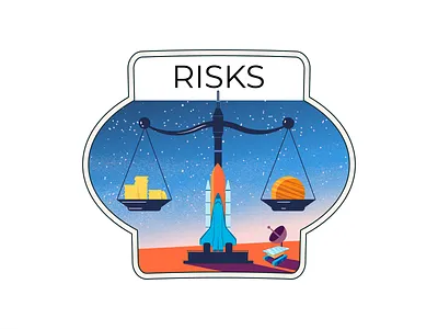 Startup - Risks badge branding design icon illustration infographic law money risk scale space startup