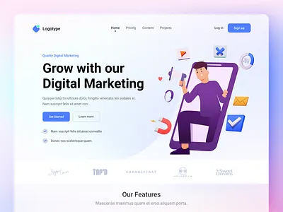 Digital Marketing Web Concept 2022 design digital illustration landing marketing new page ui web