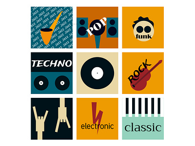 Music color illustraion typography ui