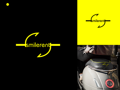 SMILERENT Logo Design branding design graphic design icon illustration logo scooter vector yellow