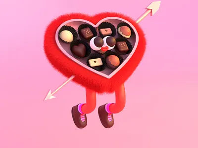 V-Day Cutie 3d 3dart 3dillustration blender blender3d c4d character characterdesign cinema4d design illustration