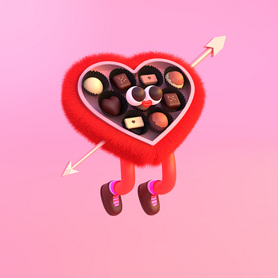 V-Day Cutie 3d 3dart 3dillustration blender blender3d c4d character characterdesign cinema4d design illustration