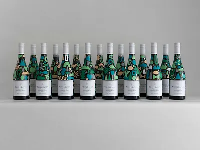 Wine Bottle Paintings for Whitehaven abstract abstract art art design illustration miami nautical noah levy paint painting whitehaven wine wine bottle wine packaging