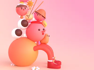 Stacked Up 3d 3dart 3dillustration blender blender3d c4d character characterdesign cinema4d design illustration